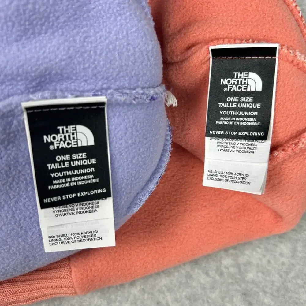 The North Face (2) Chevron Pom Beanie Youth Junior OS Pastel EUC Purple Pink